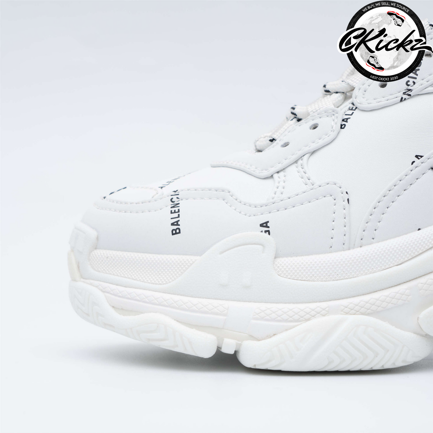 Balenci Triple S Allover Logo White