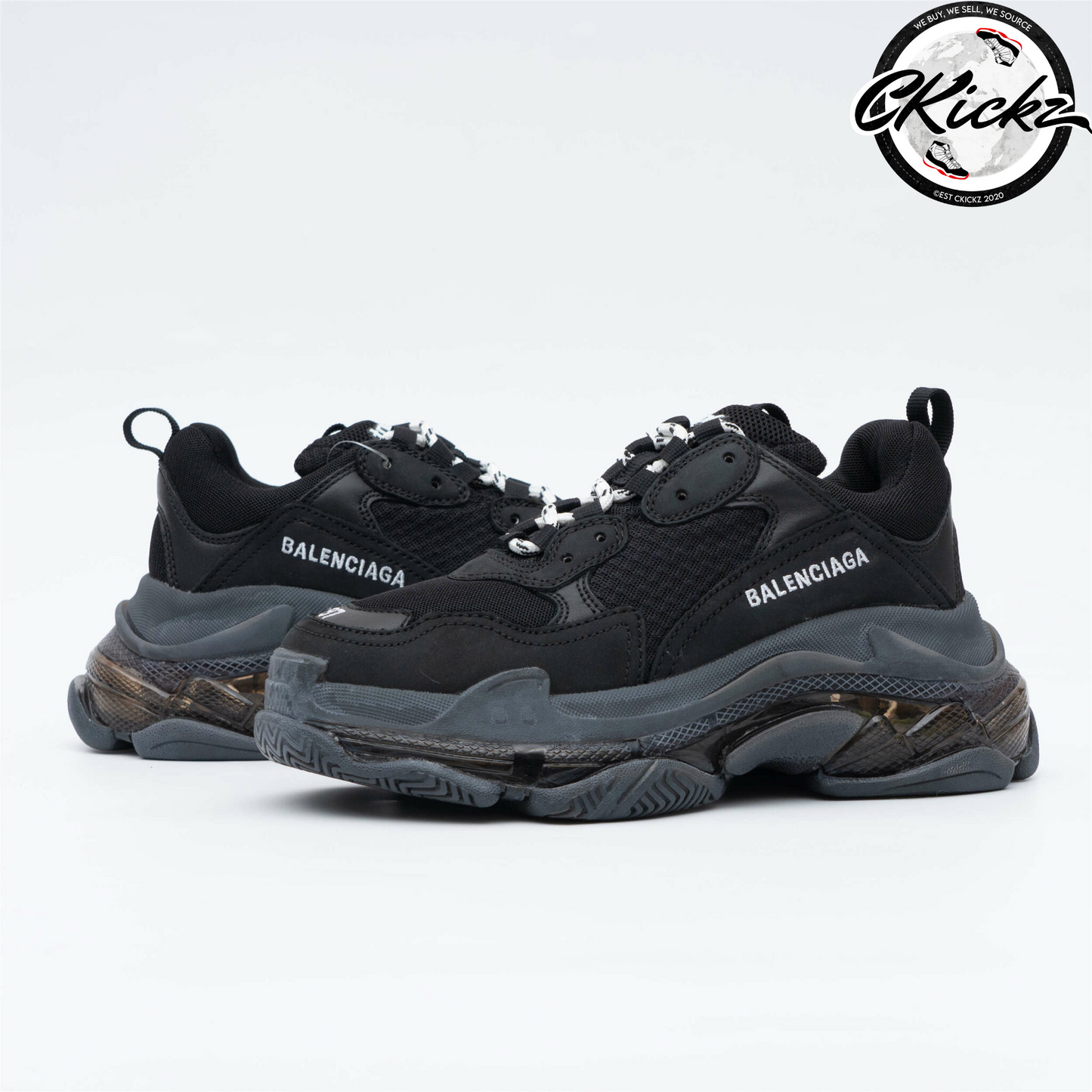 Balenci Triple S Clear Sole Black