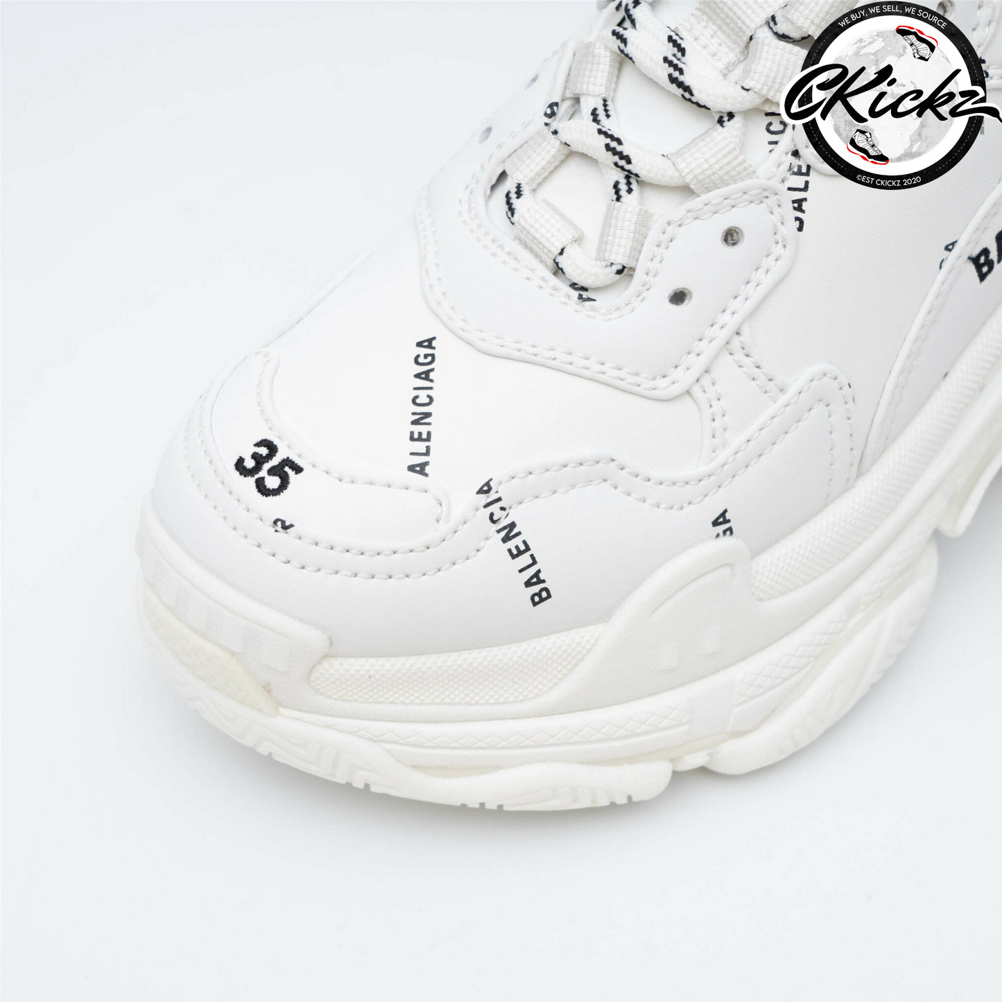 Balenci Triple S Allover Logo White
