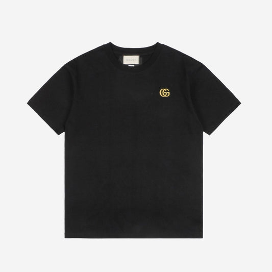 Gucc1 Gold Logo Black T-Shirt