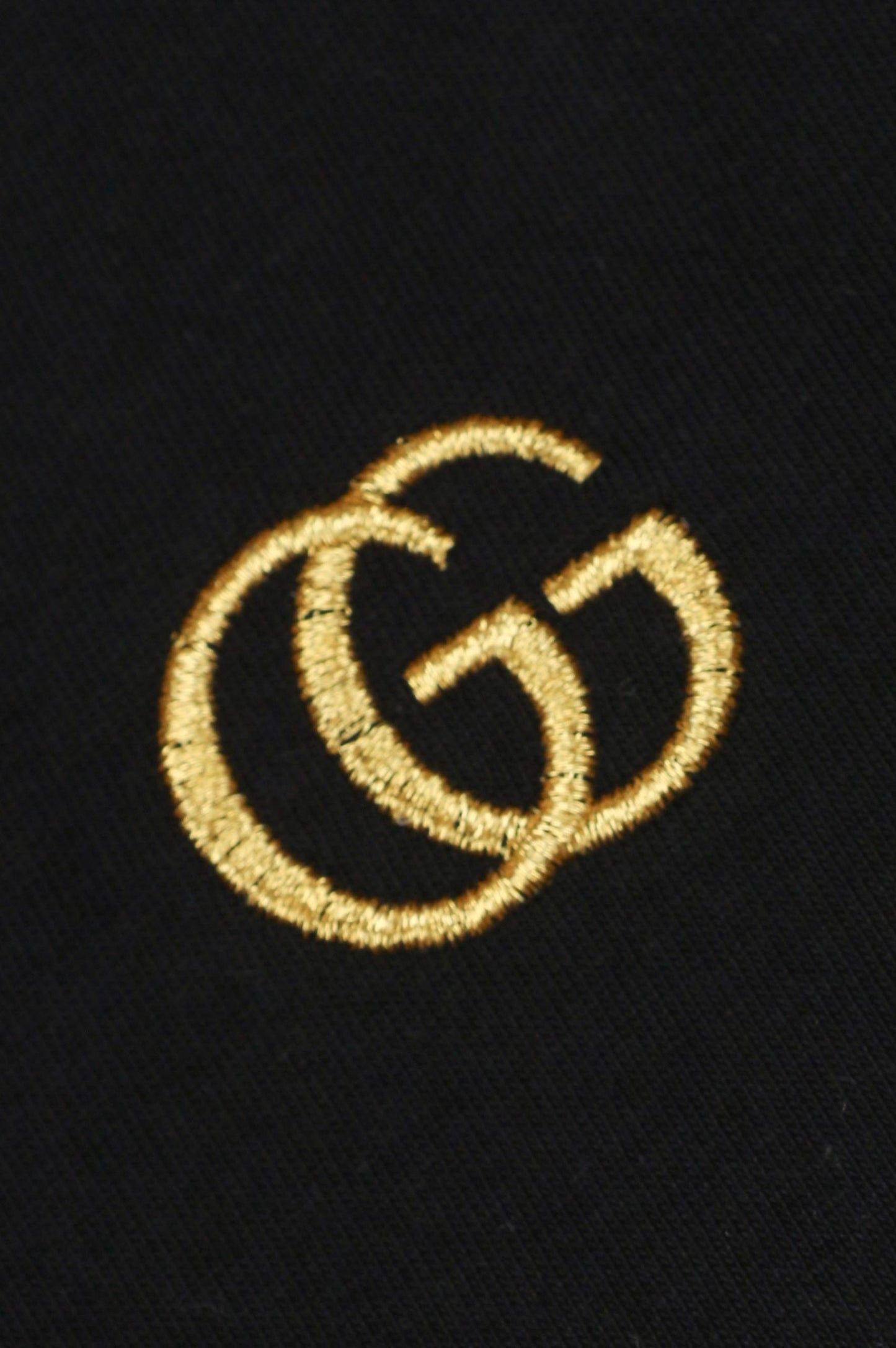Gucc1 Gold Logo Black T-Shirt