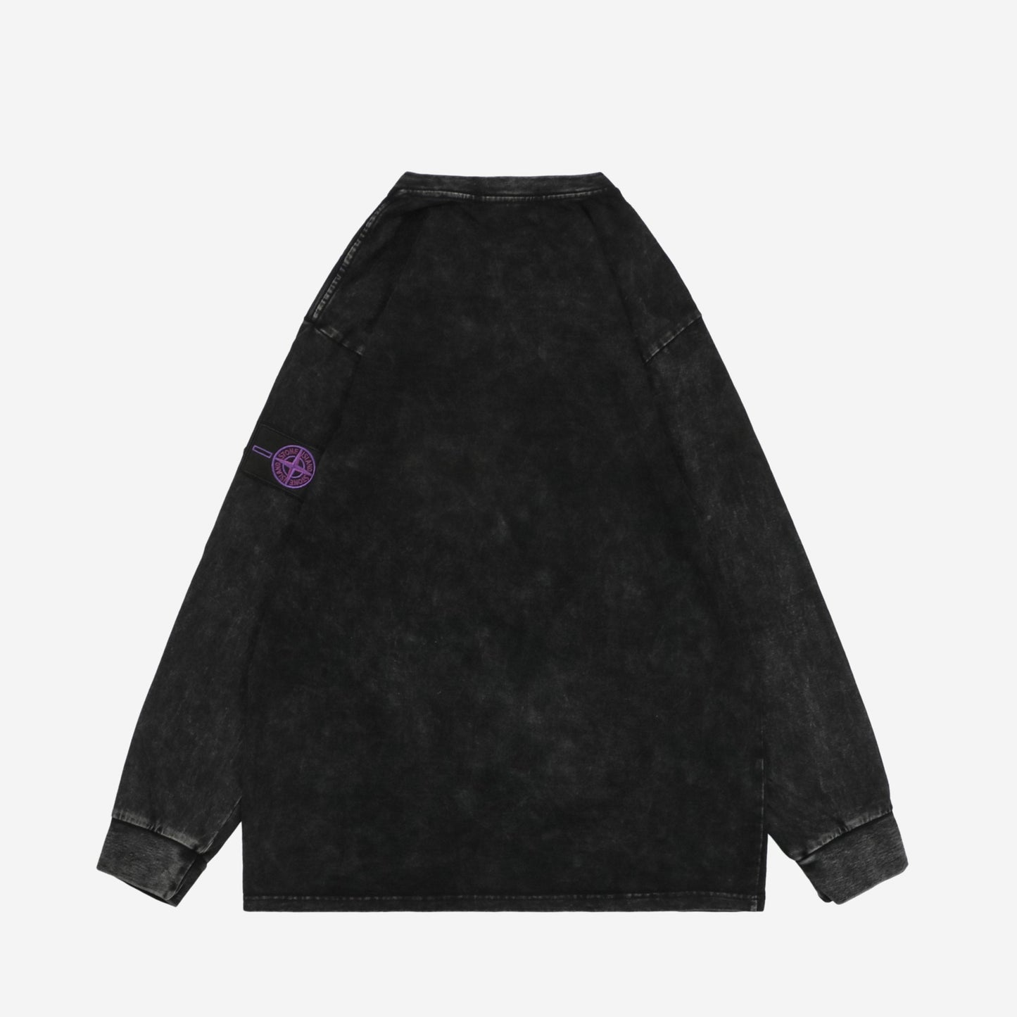 Stone Island Black Sweater (Purple Logo)
