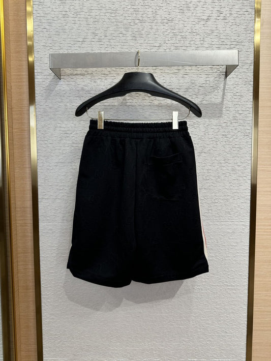Jacquard Webbing Knit Short Black