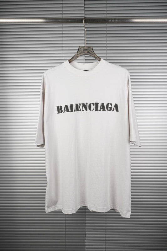 Blurred Letter White T Shirt
