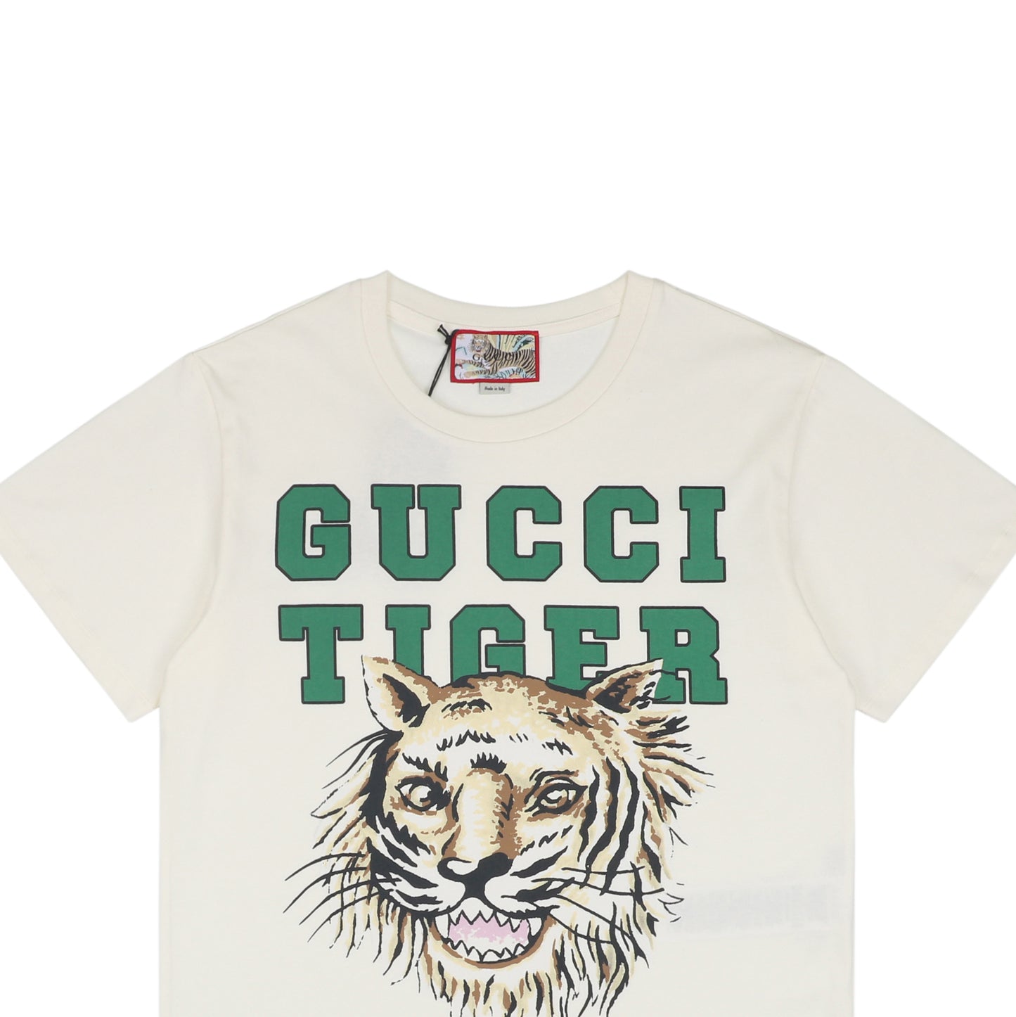 Gucc1 Tiger Print White T-Shirt