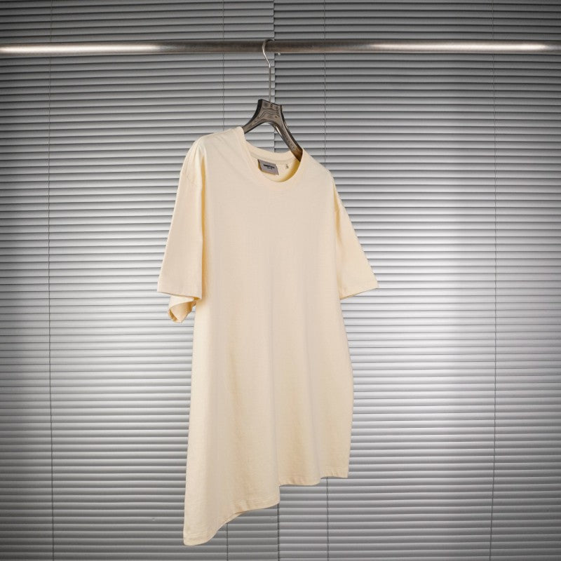 Round Neck Short Sleeve Beige