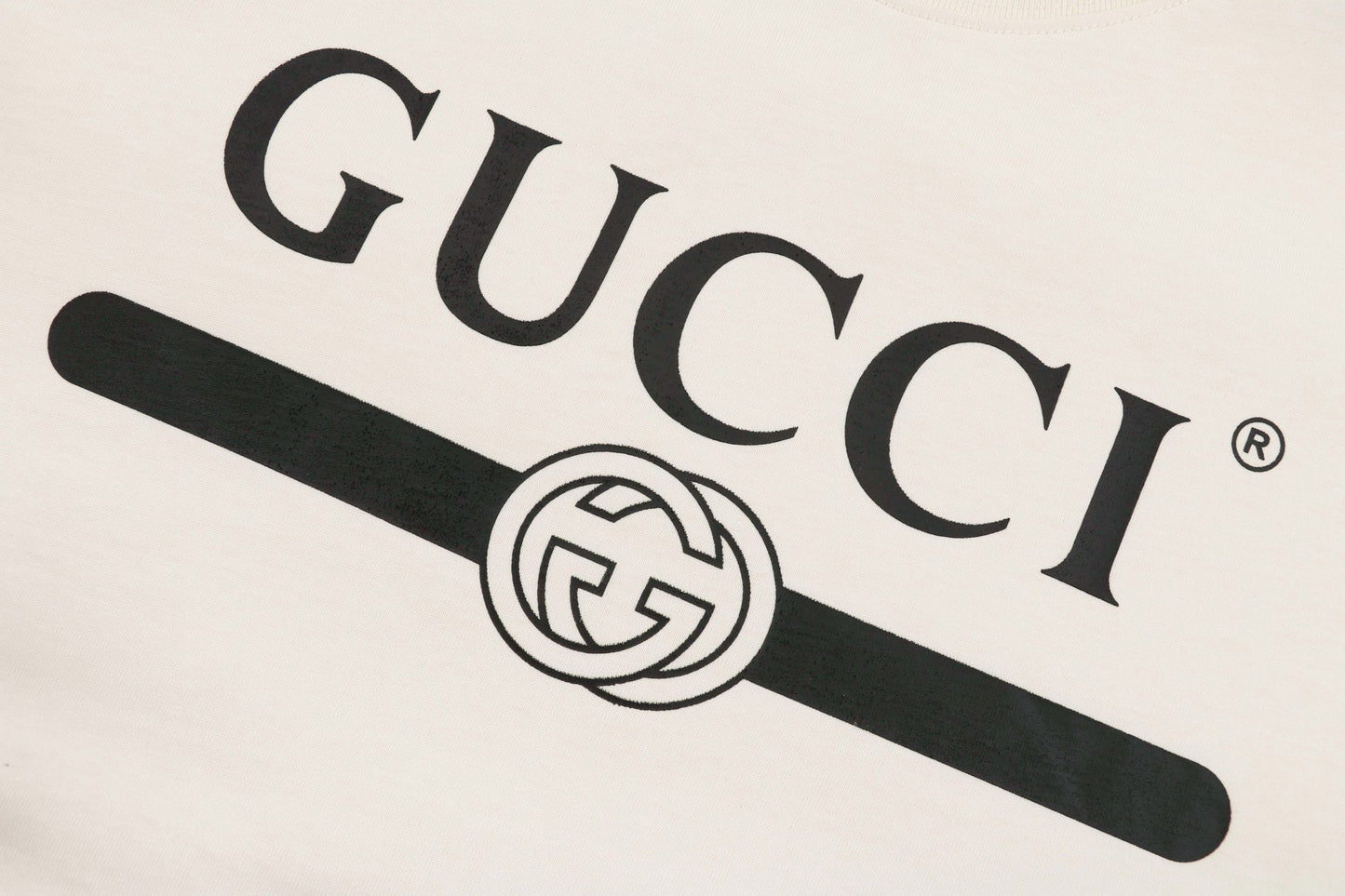 Gucc1 Logo Cream T-Shirt