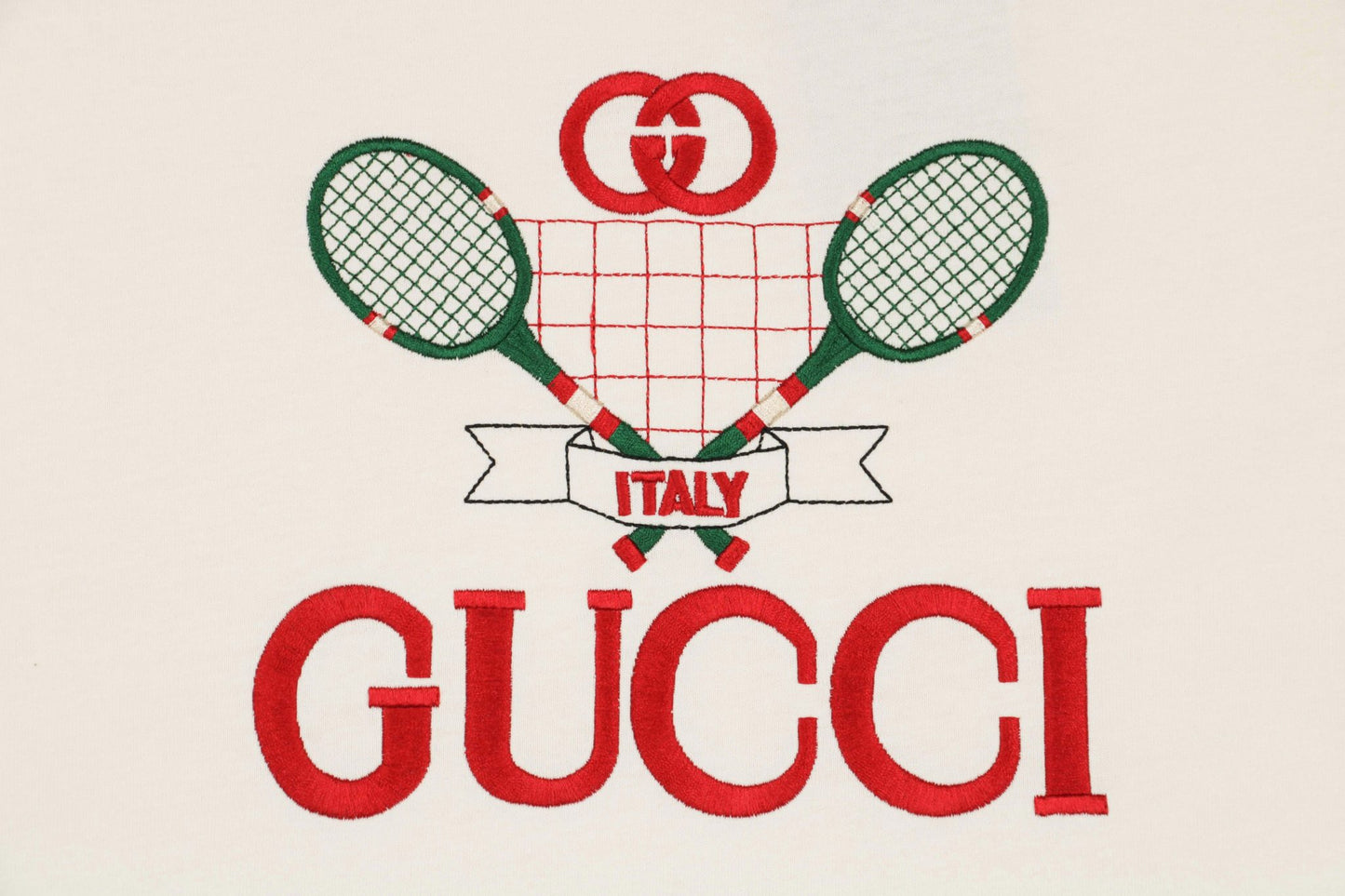 Gucc1 Tennis Embroidered T-Shirt