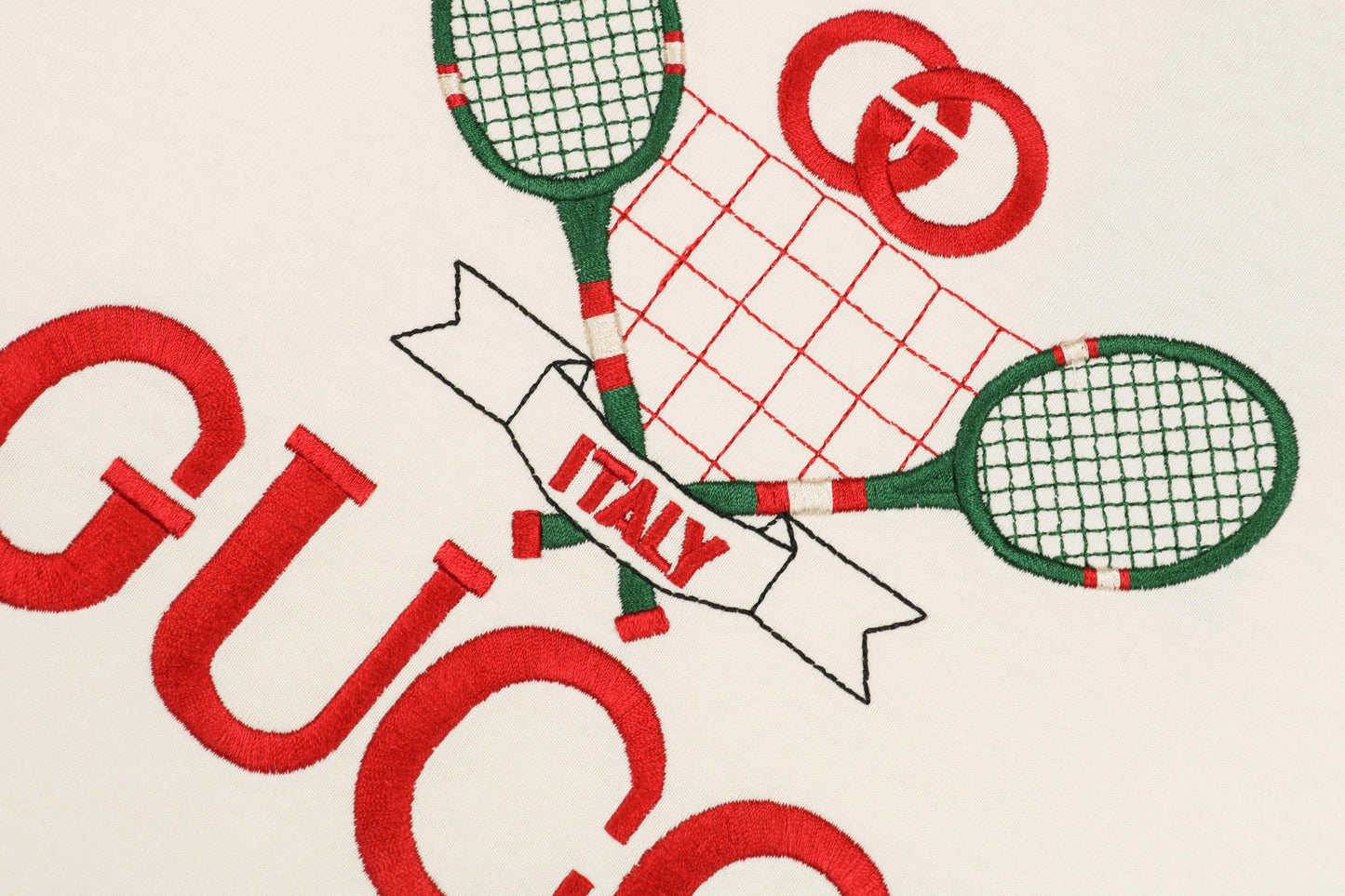 Gucc1 Tennis Embroidered T-Shirt