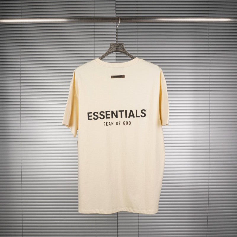 Round Neck Short Sleeve Beige