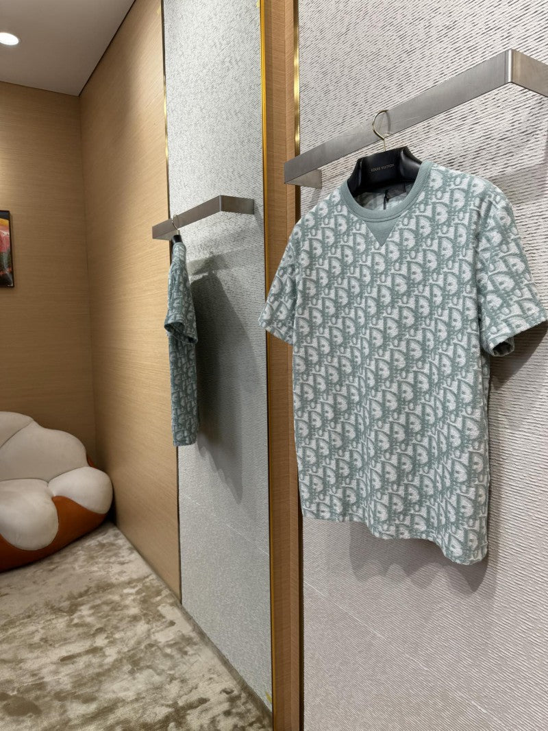 Green Jacquard All Over Print T-Shirt