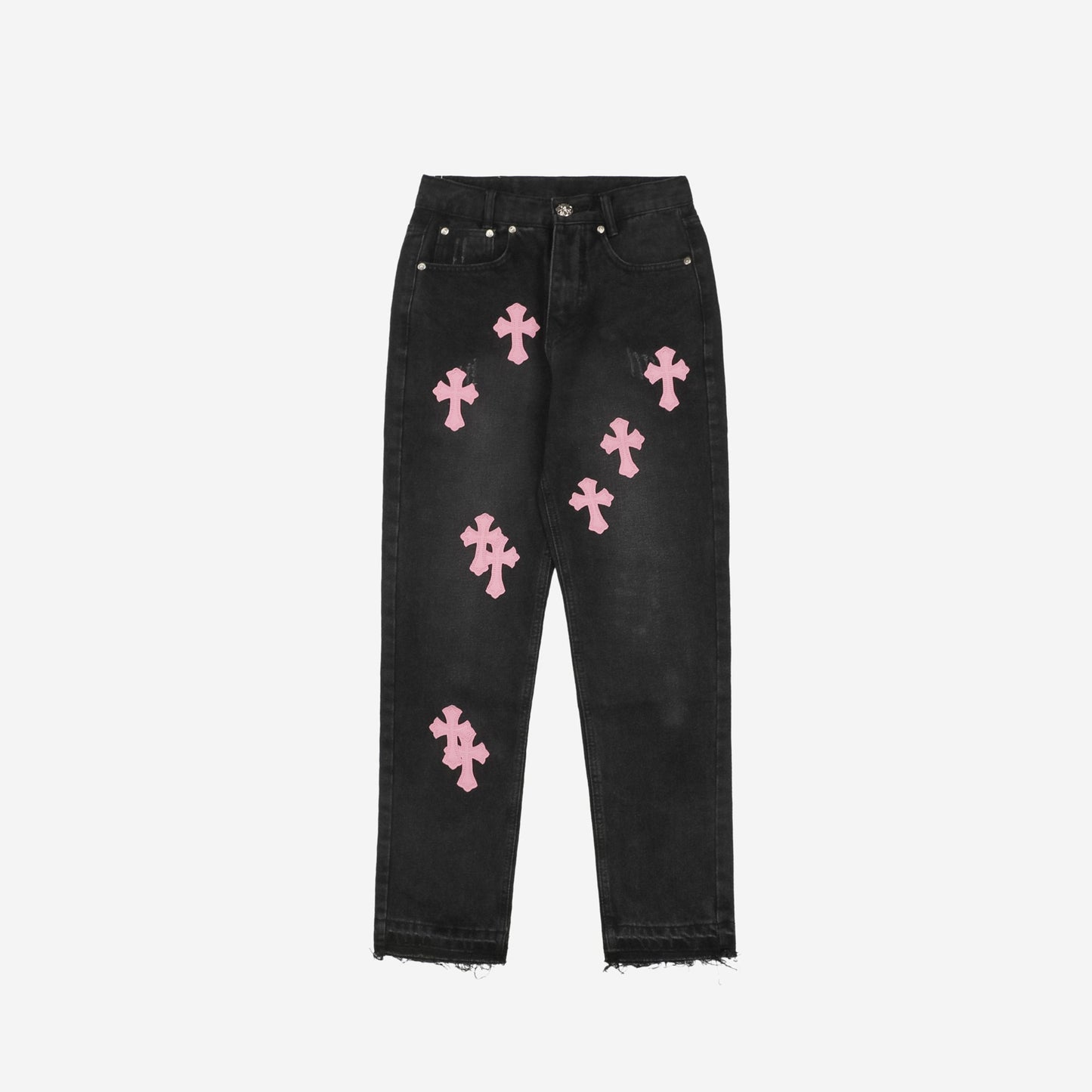Chrome Hearts Black Jeans (Pink Logo)
