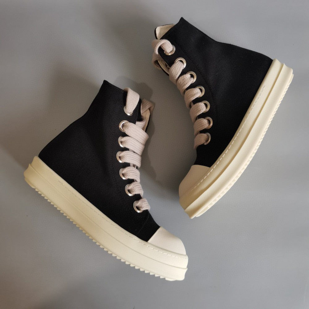 Vintage Green High Cut Black Trainers