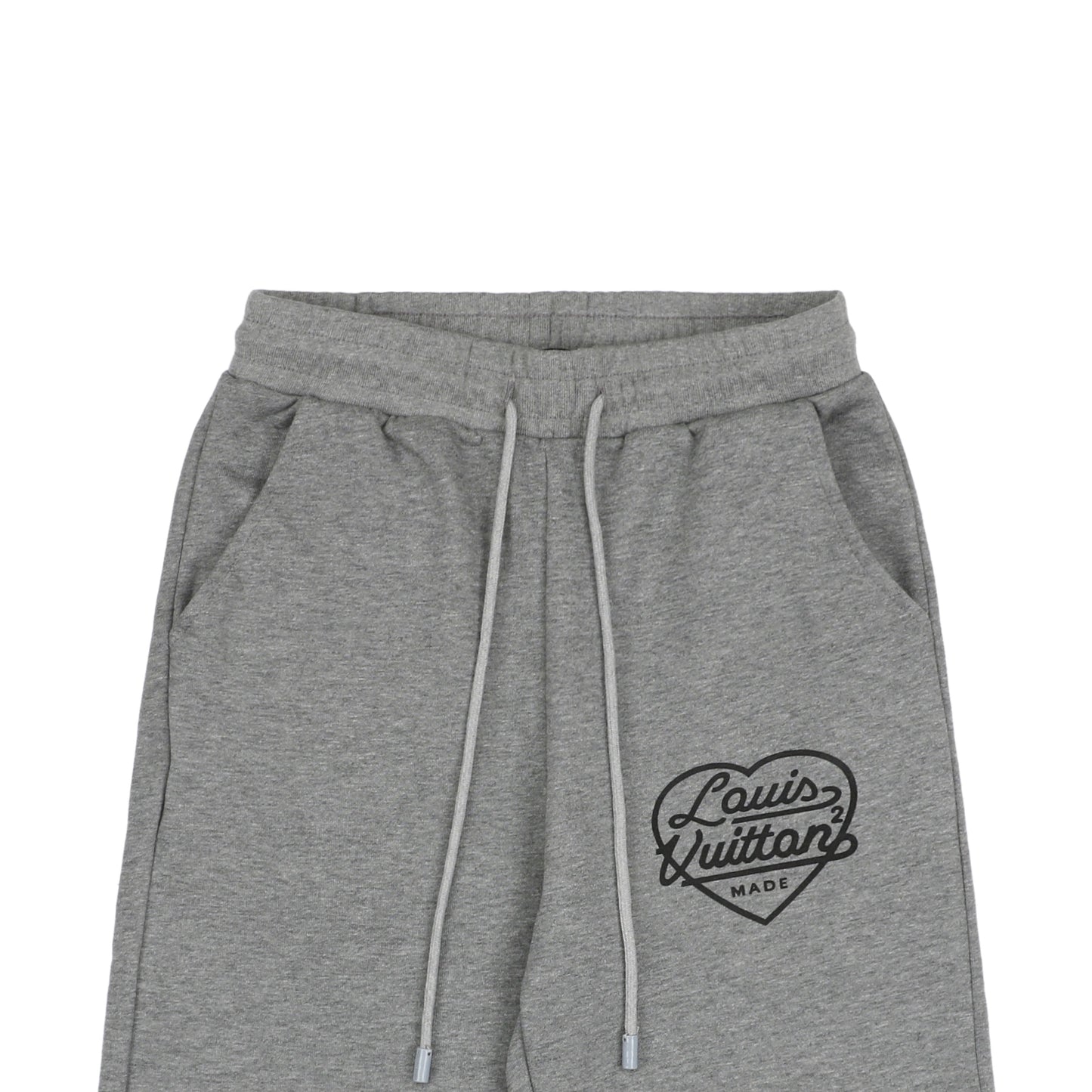 LV X Nigo Printed Heart Light Grey Shorts