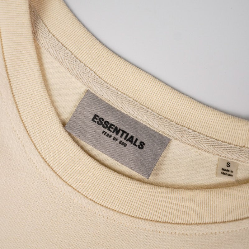 Round Neck Short Sleeve Beige