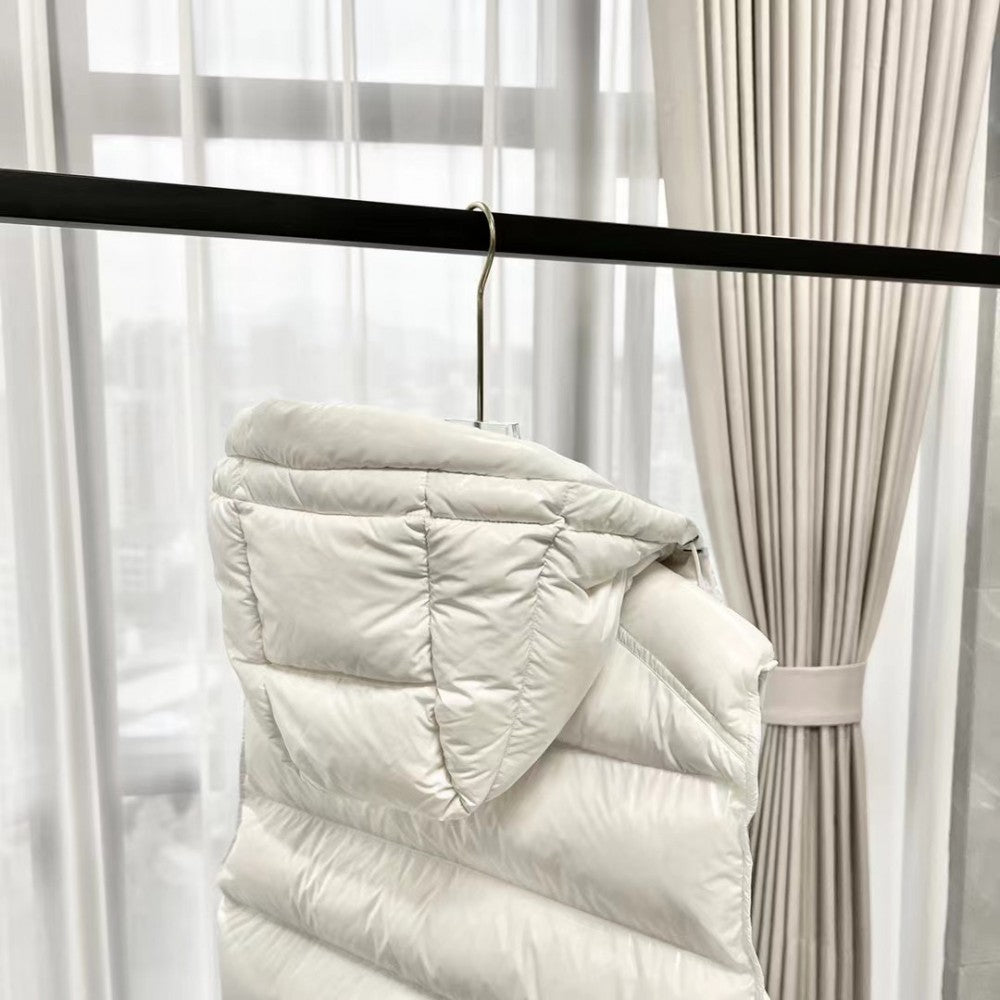 Gloss White Hooded Gilet
