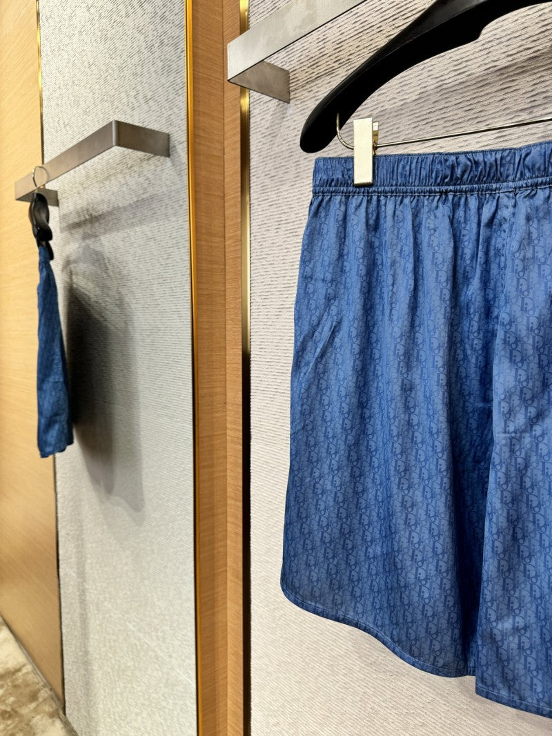 Silk Short Blue