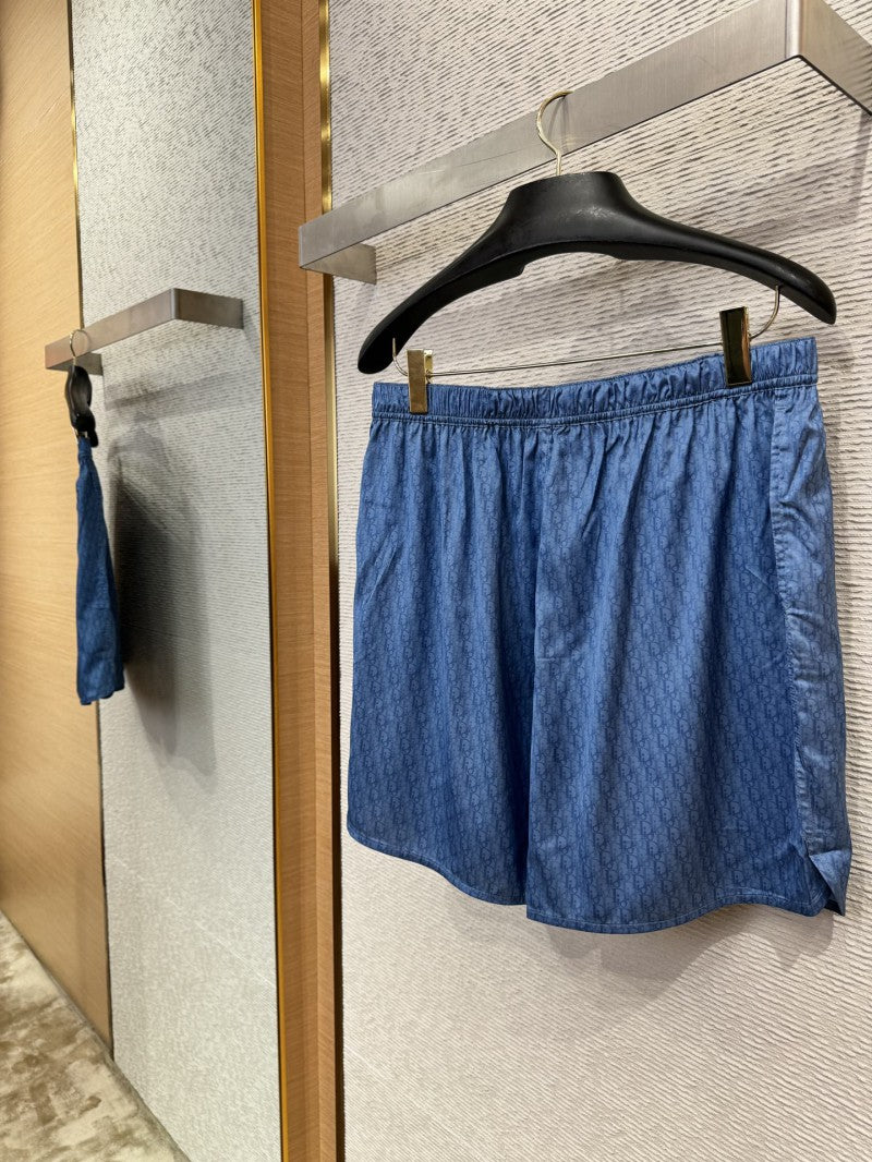 Silk Short Blue