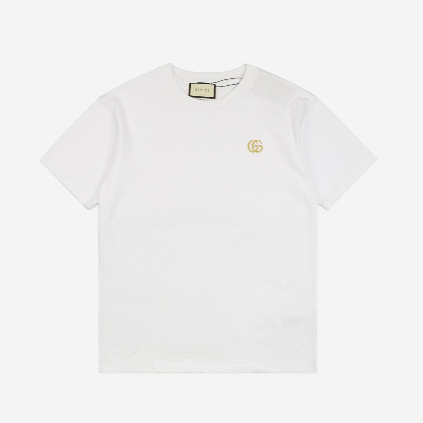 Gucc1 Small Gold T-Shirt White