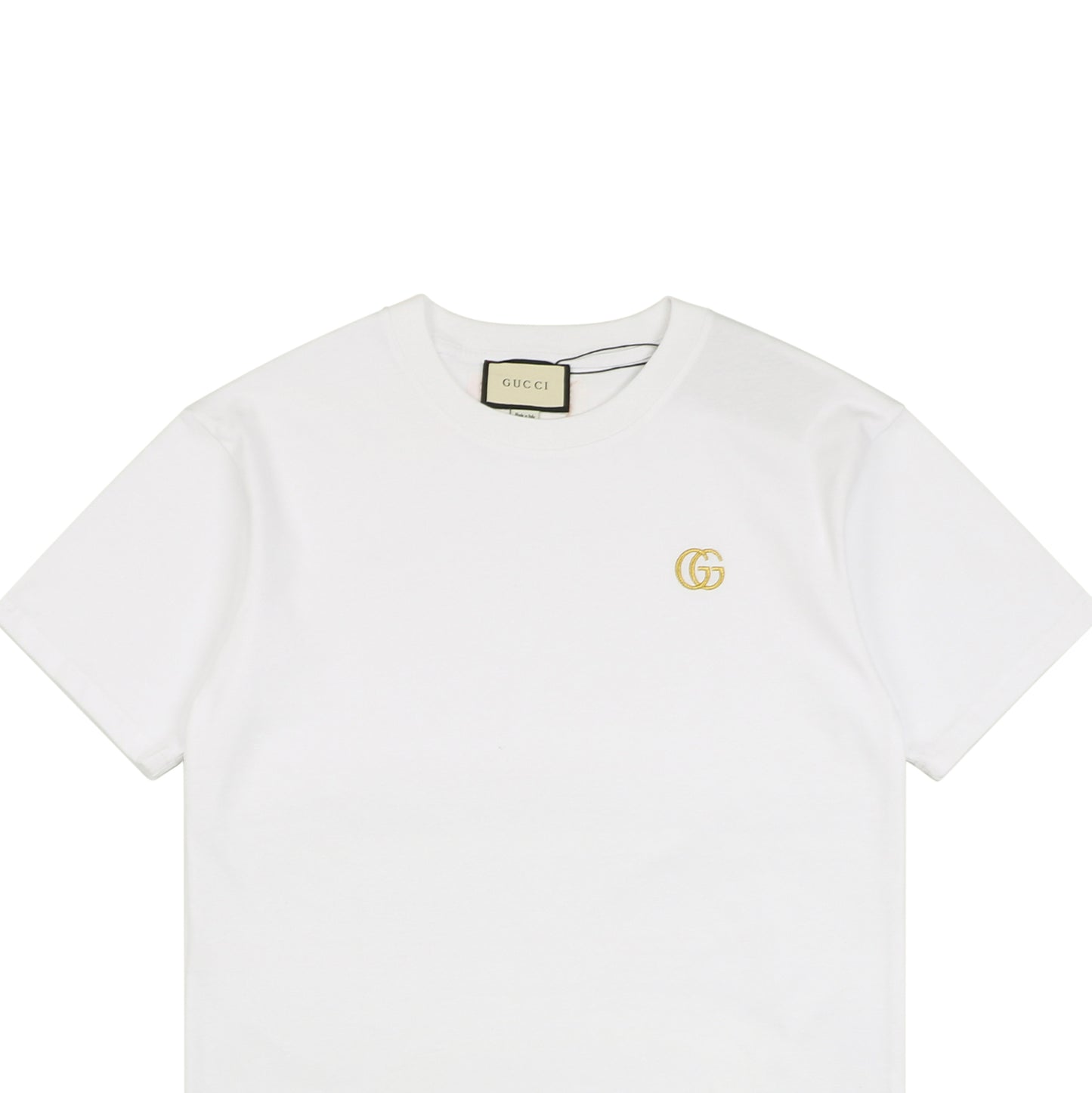 Gucc1 Small Gold T-Shirt White