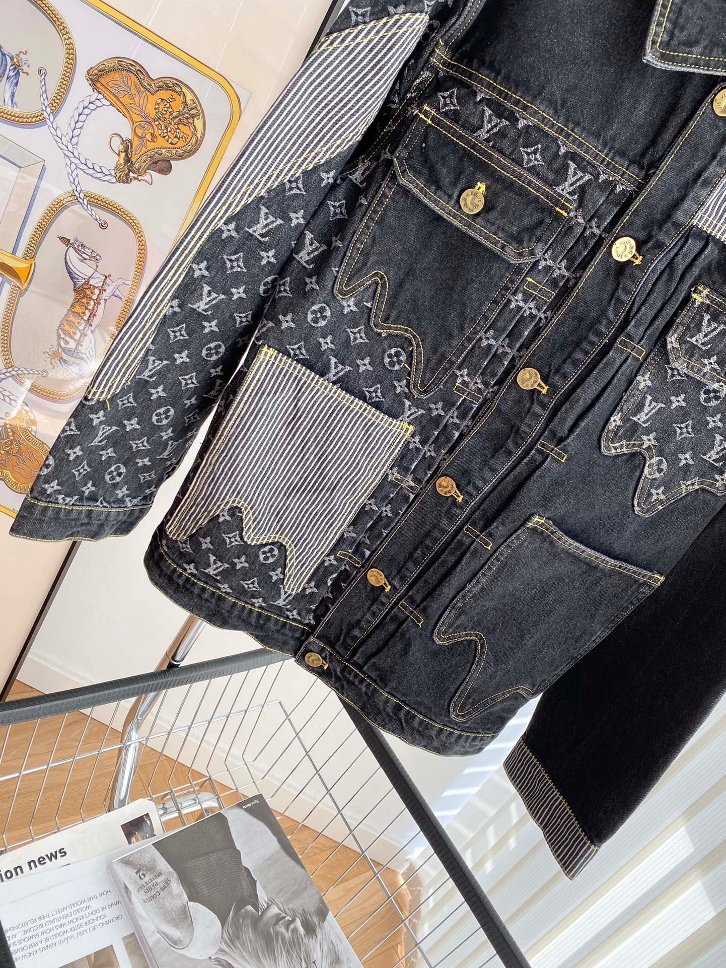 LV X Nigo Monogram Crazy Denim Workwear Jacket