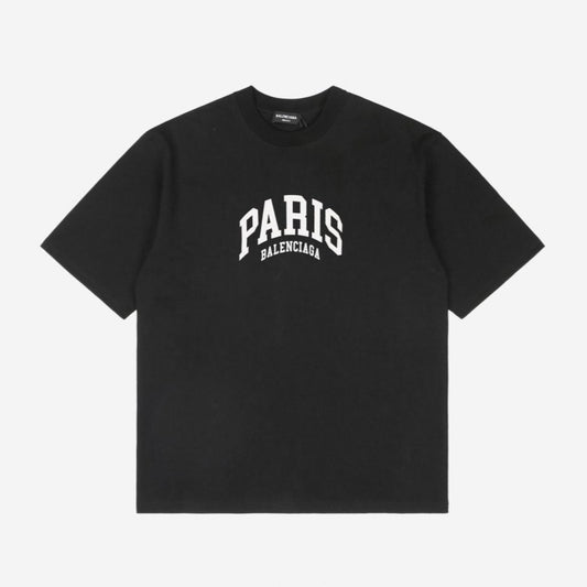 Balenci Cities Paris T-Shirt Black White