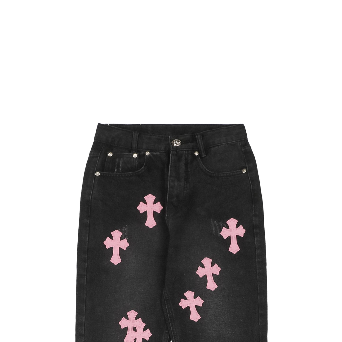 Chrome Hearts Black Jeans (Pink Logo)