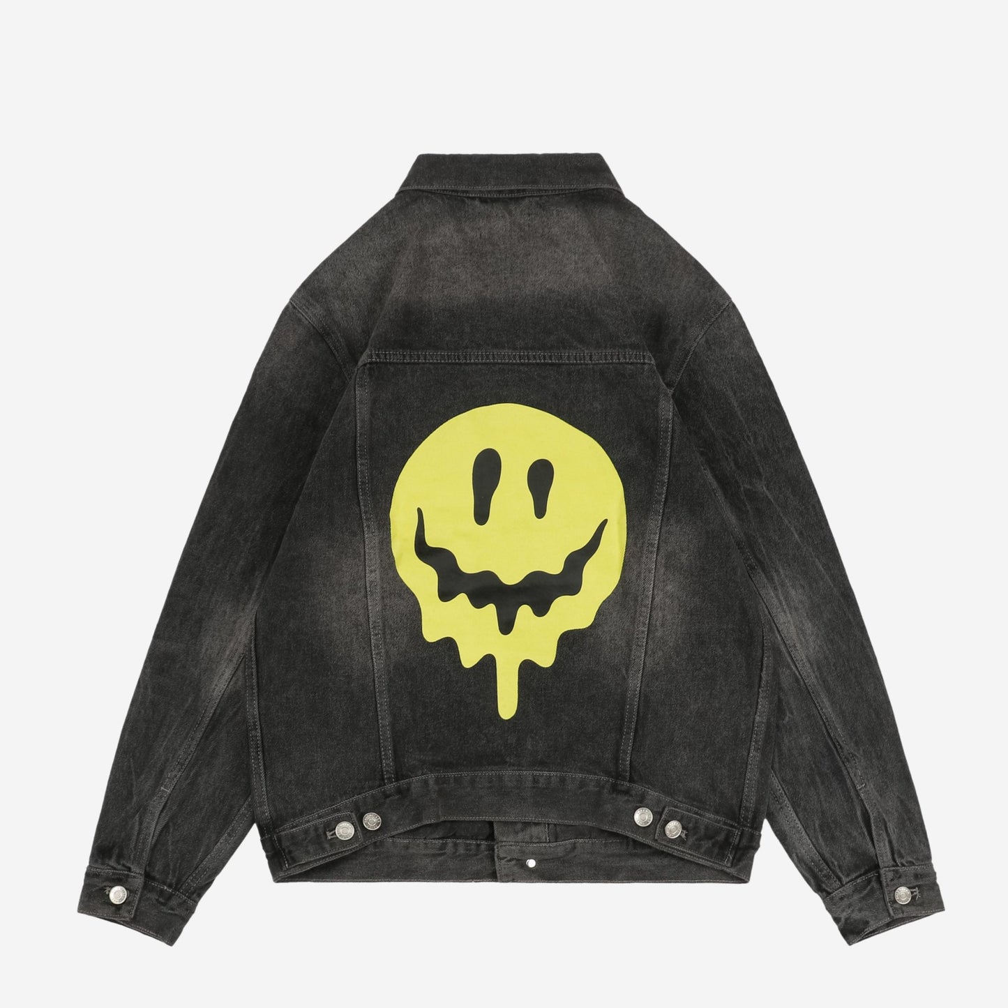 Balenci Smiley Face Print Denim Jacket