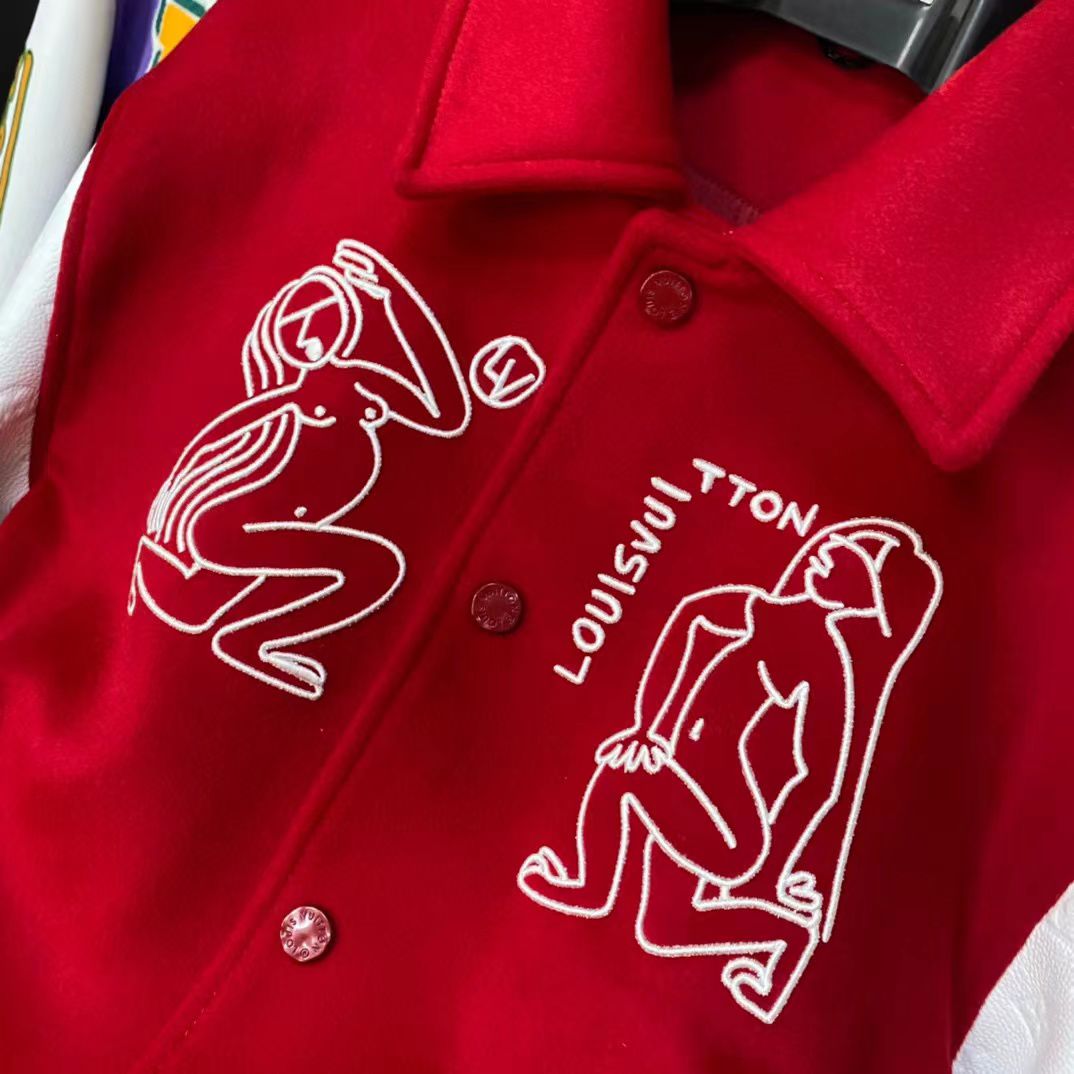 LV Red Baseball Jacket
