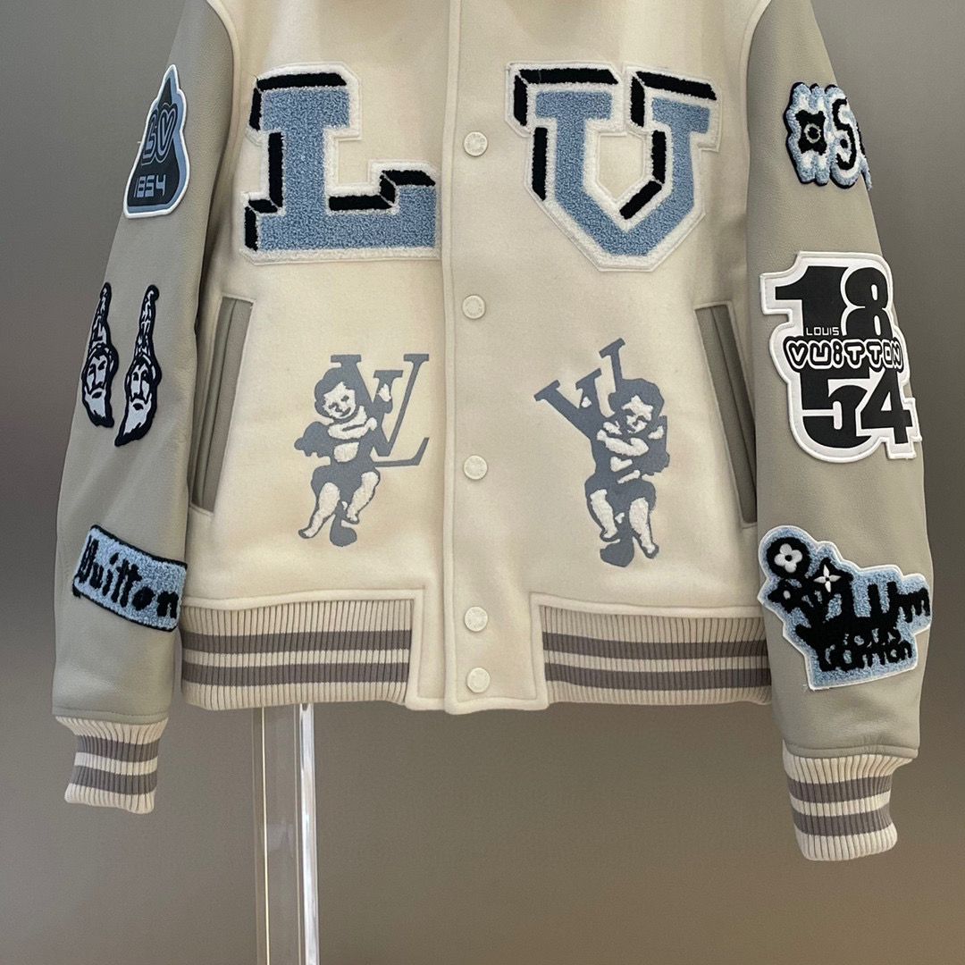 LV White Baseball Jacket