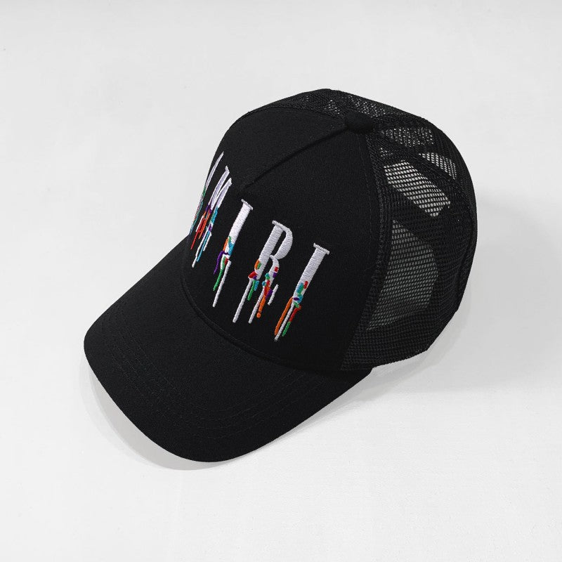 Am1ri Embroidered Paint Drip Core Logo Cap Black