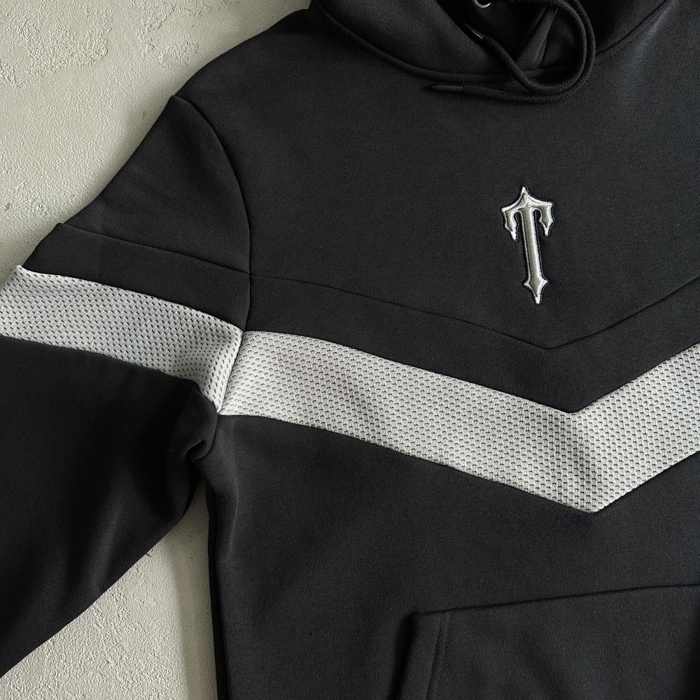 TS V Stripe Hoodie Tracksuit Black