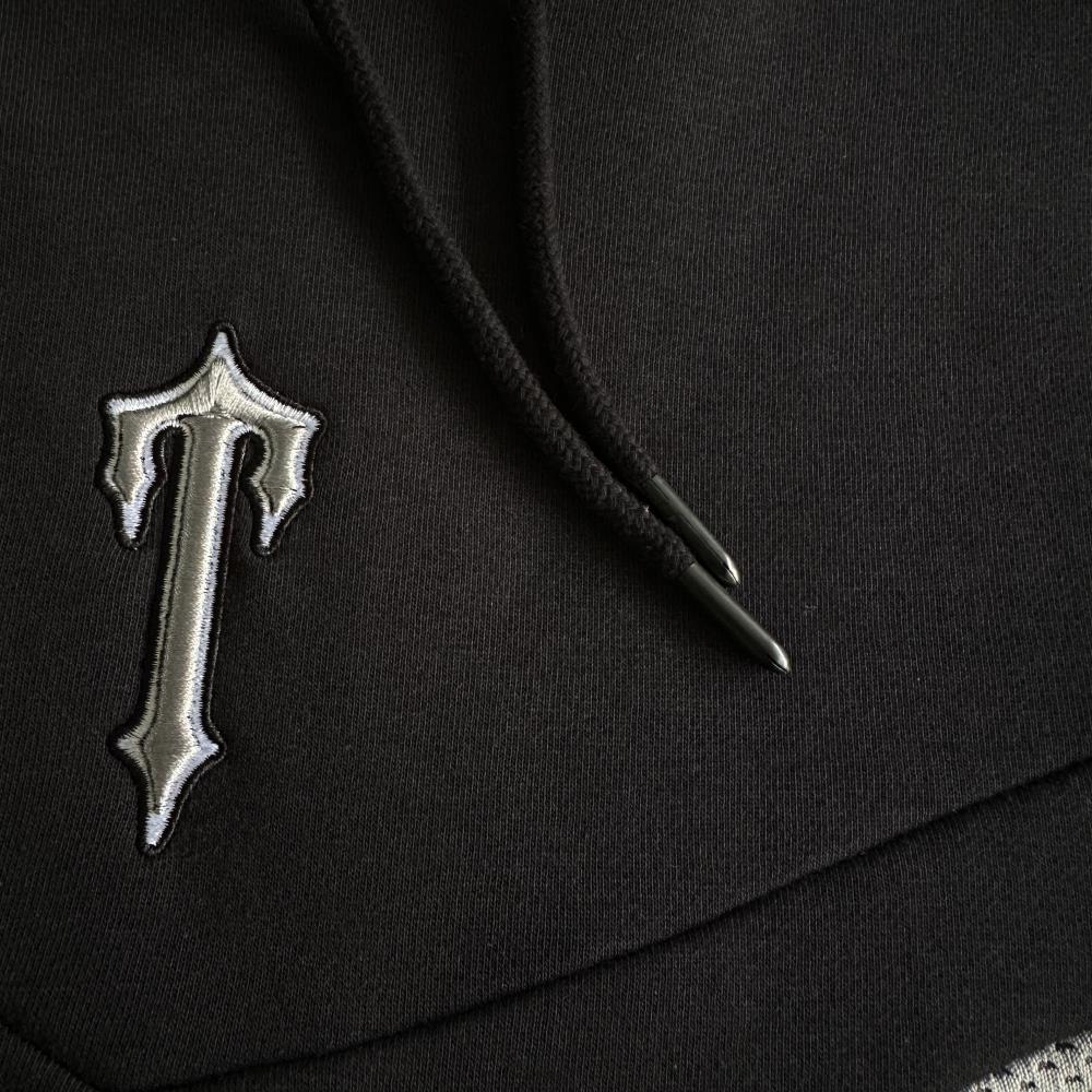 TS V Stripe Hoodie Tracksuit Black