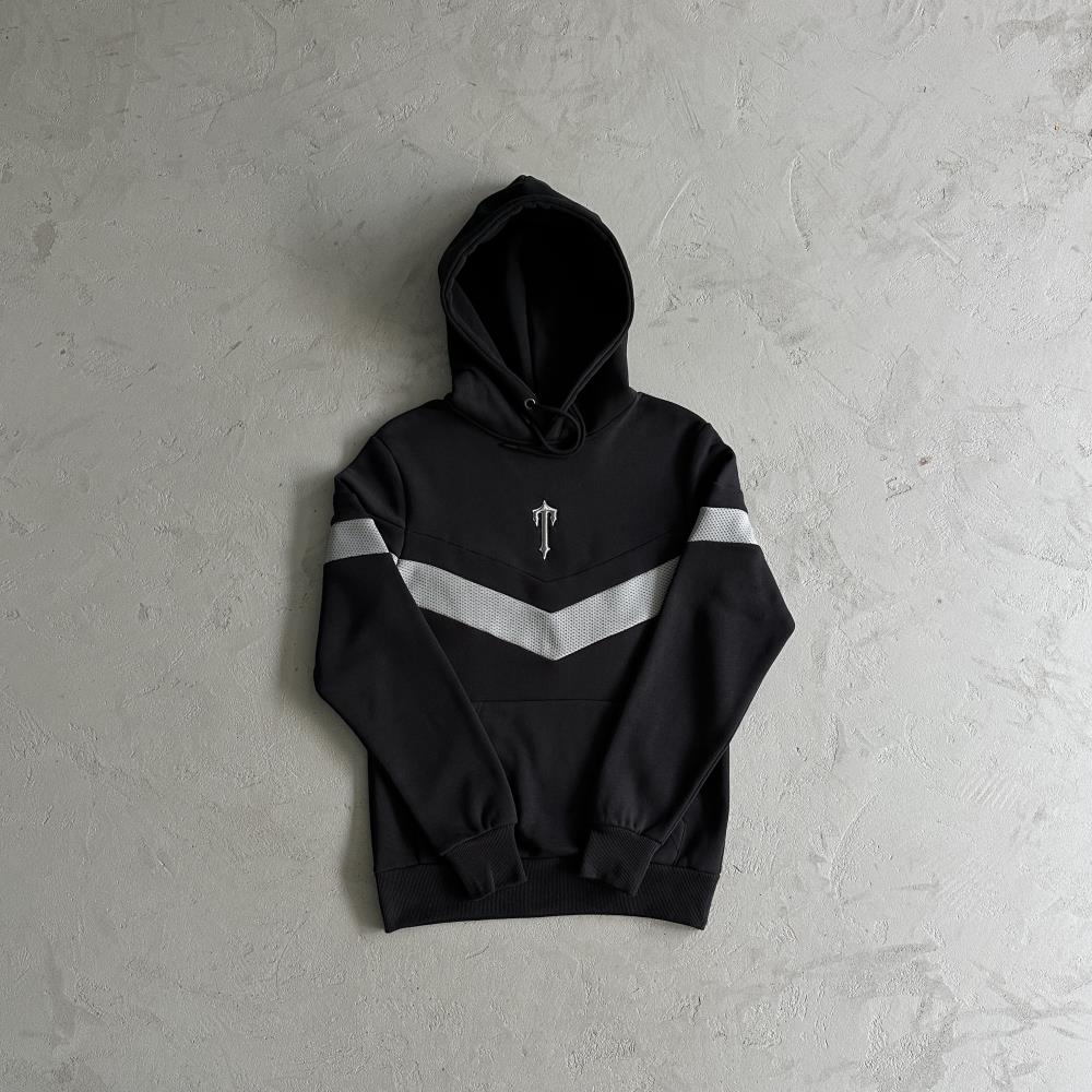 TS V Stripe Hoodie Tracksuit Black