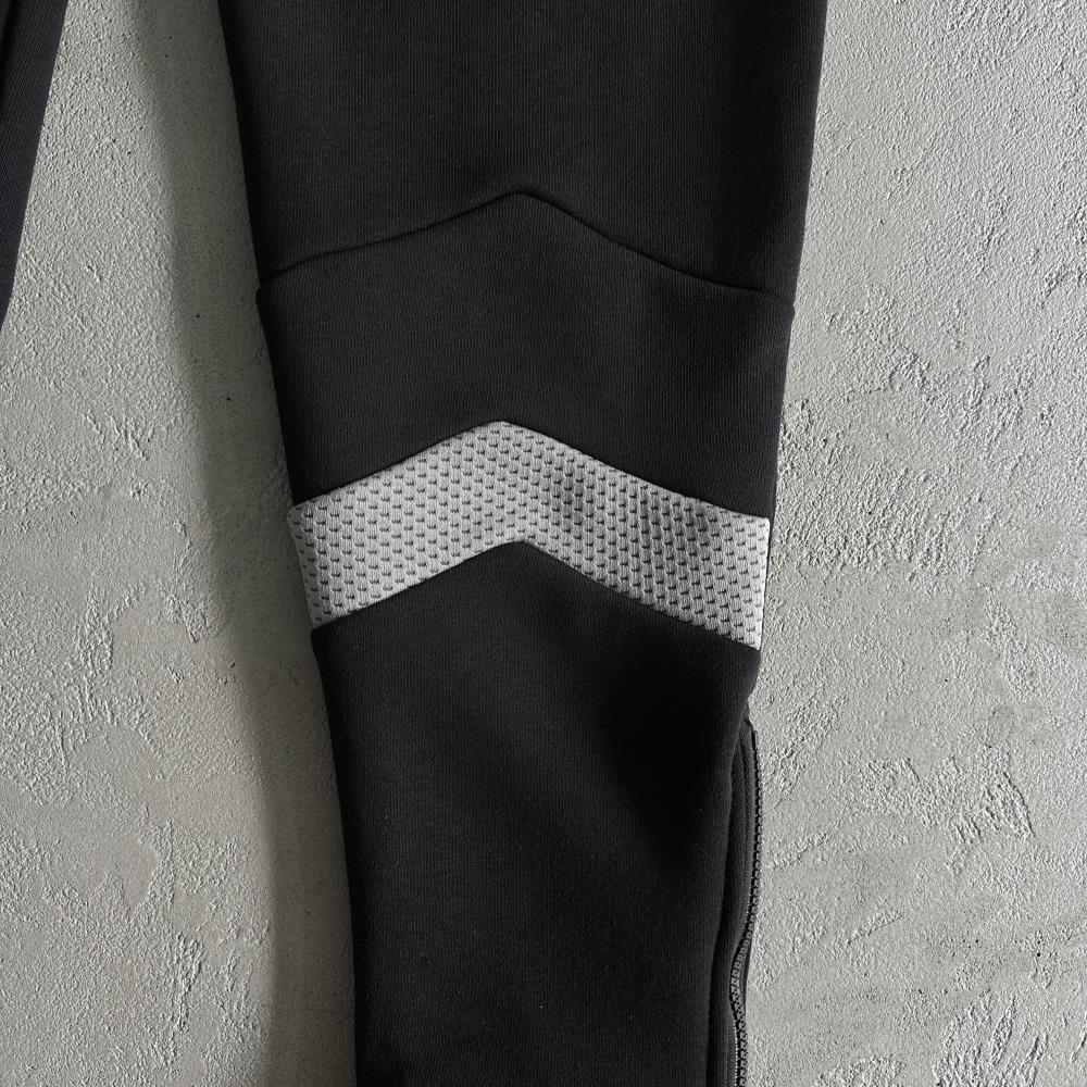 TS V Stripe Hoodie Tracksuit Black