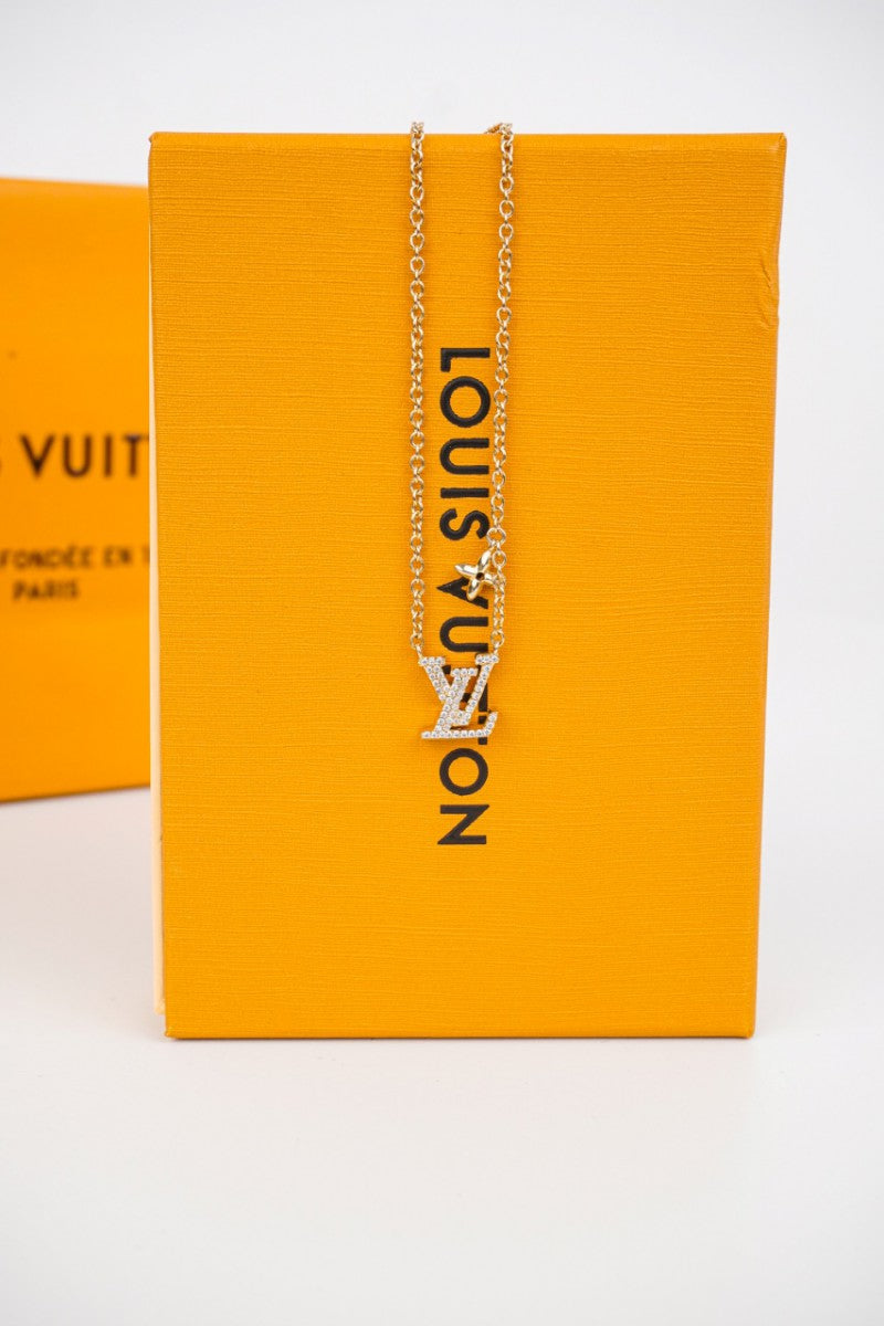 Gold Monogram Pendant Necklace