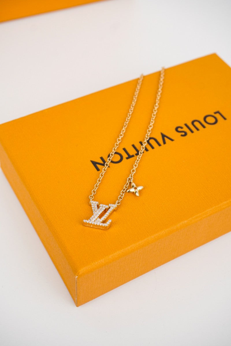 Gold Monogram Pendant Necklace