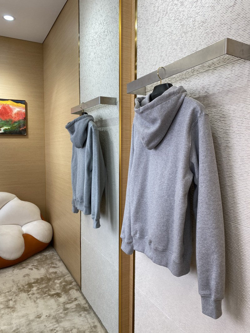 Grey Embroidered Hoodie