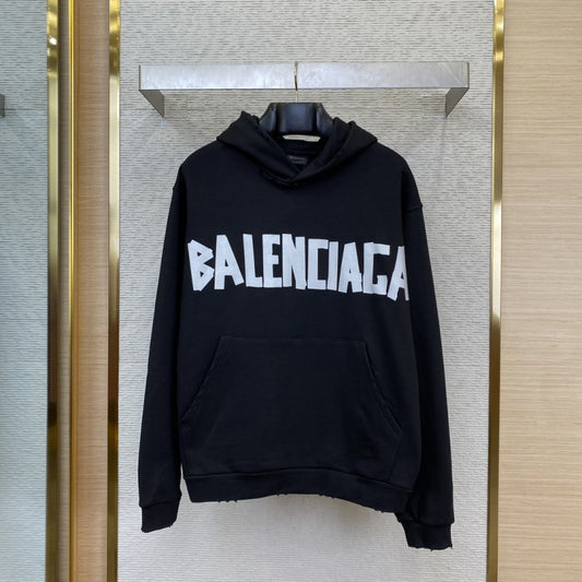 Balenci Tape Print Hoodie