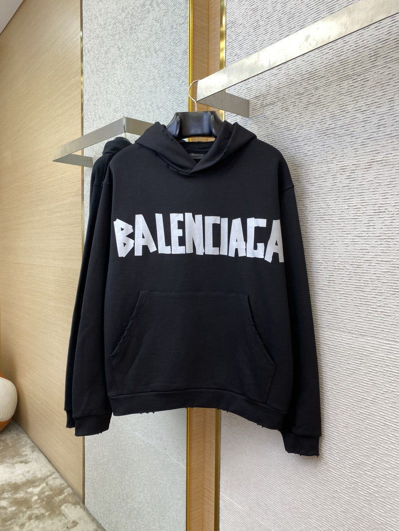 Balenci Tape Print Hoodie