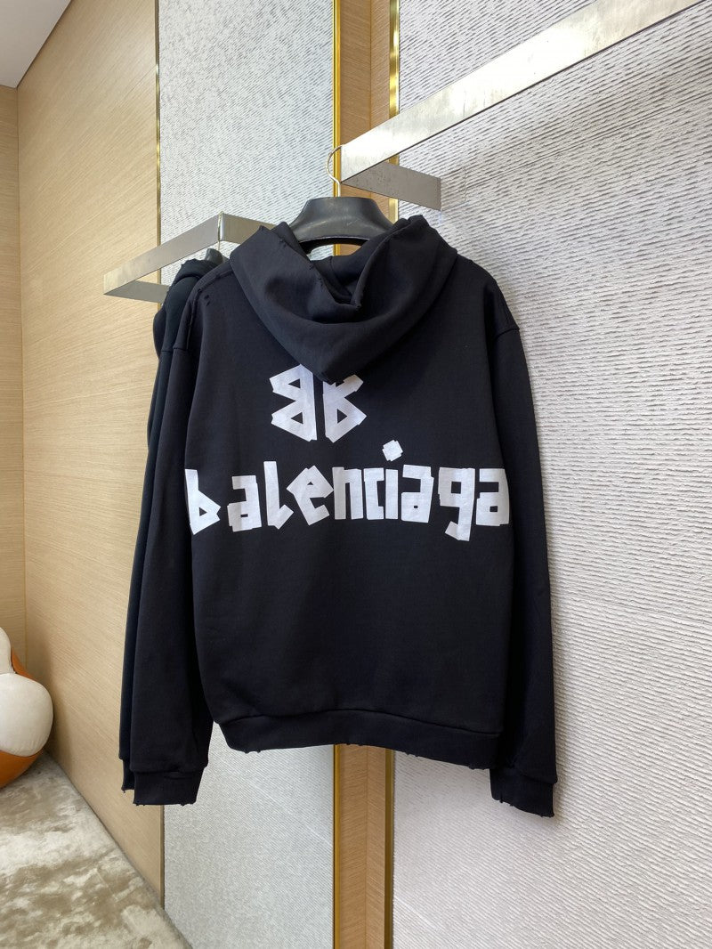 Balenci Tape Print Hoodie