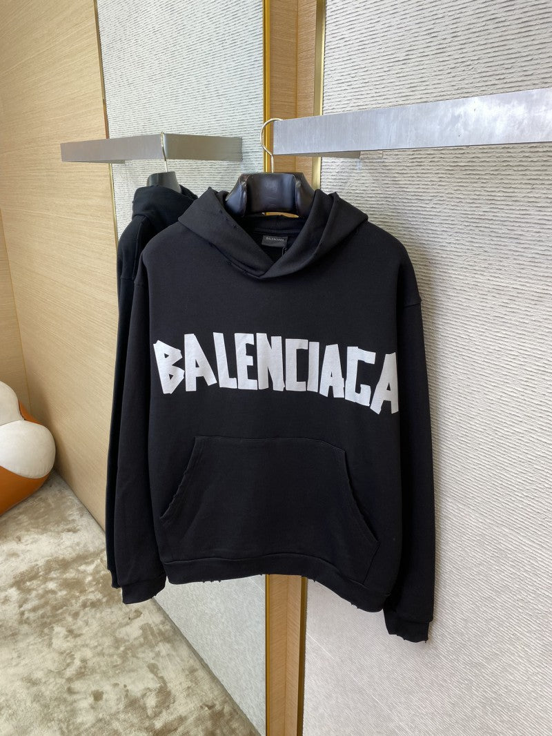 Balenci Tape Print Hoodie