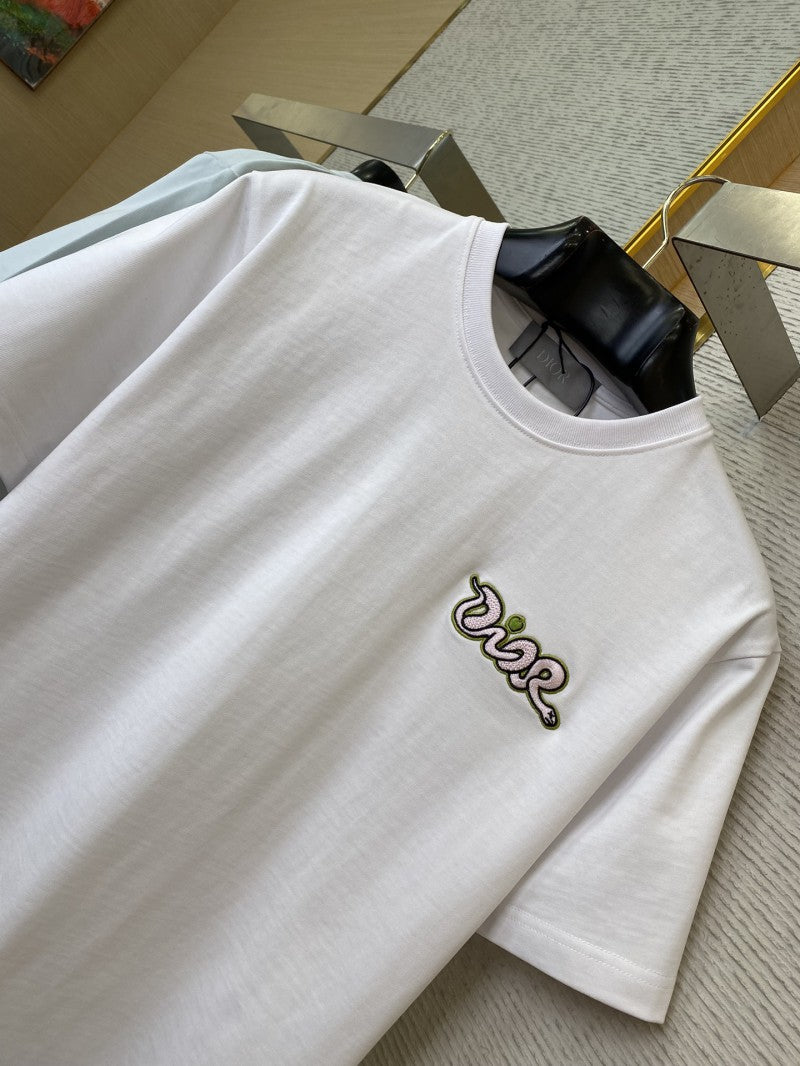 Snake Embroidery T-Shirt White