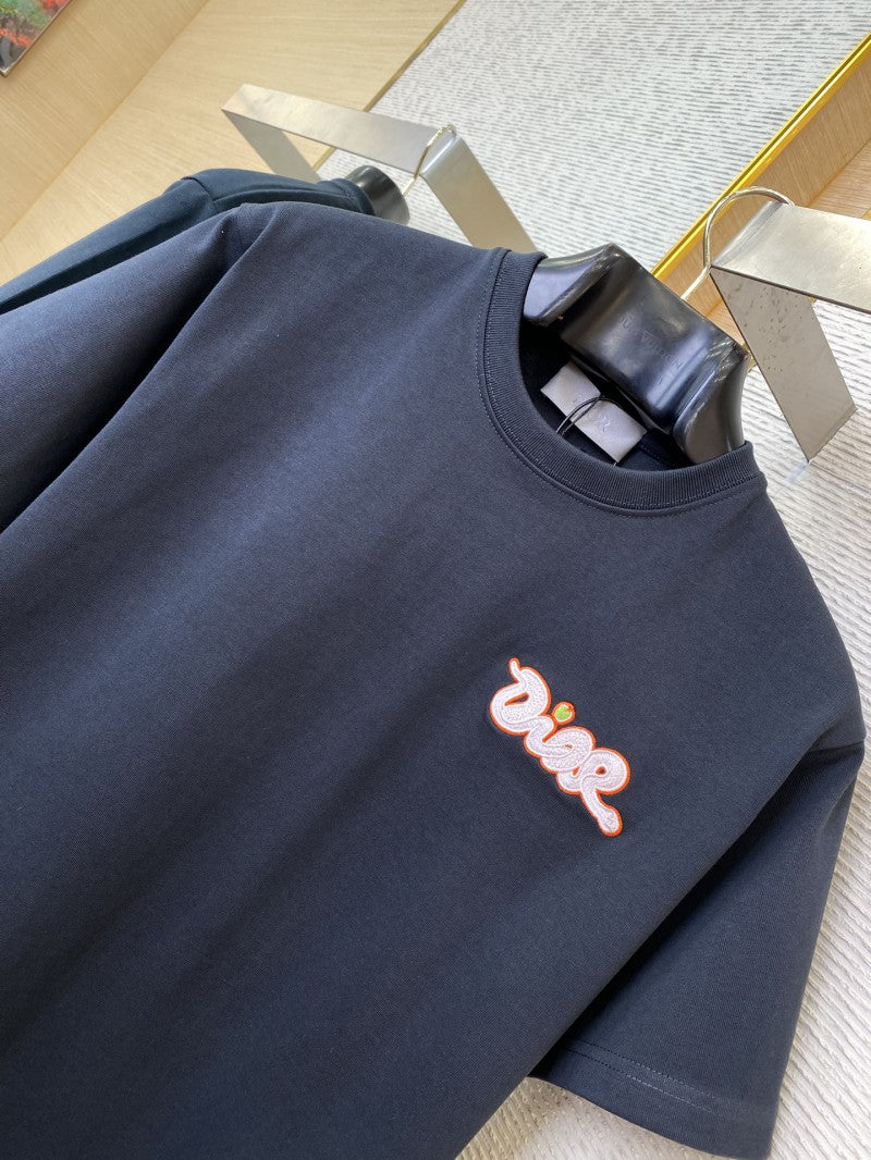 Snake Embroidery T-Shirt Navy