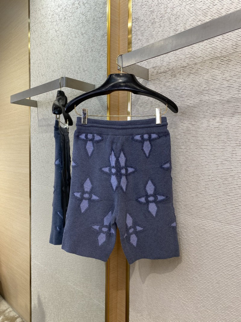Appliqéud Wool Shorts