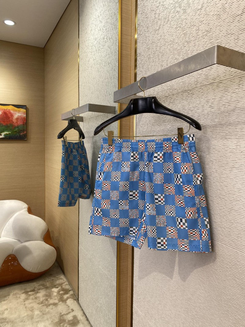 Chequered Shorts Blue