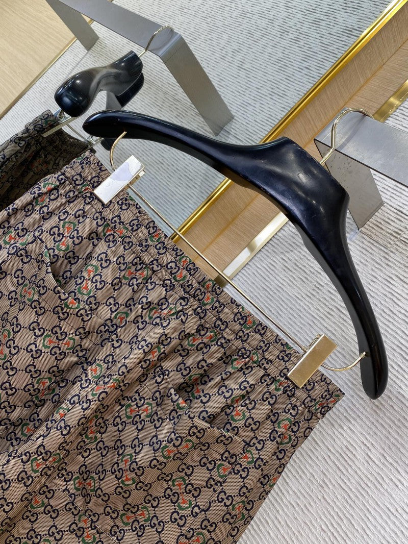 Twin-G Print Silk Shorts