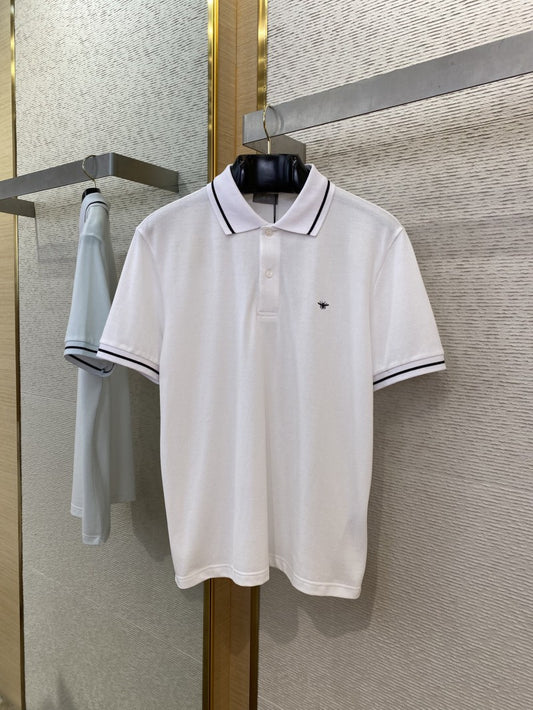Embroidered Insect Polo Shirt – White