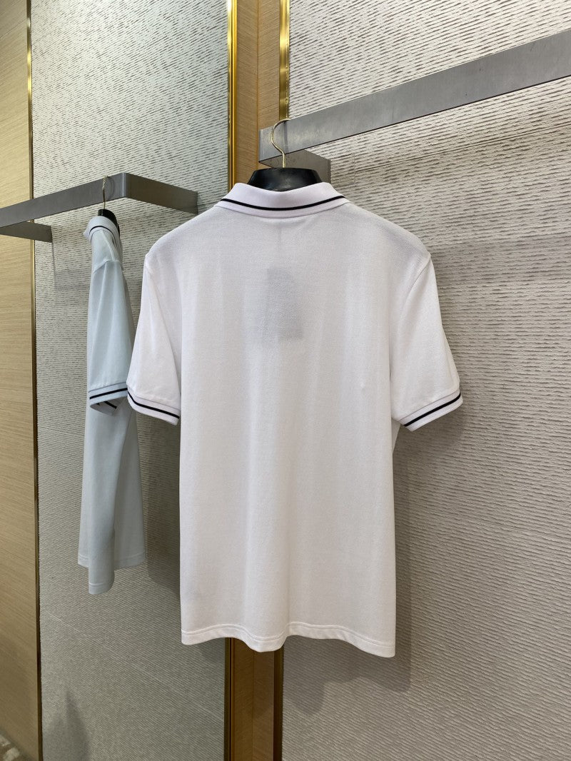 Embroidered Insect Polo Shirt – White