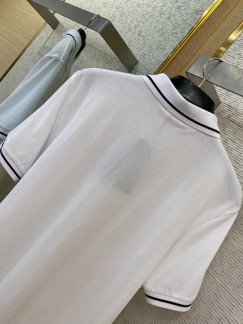 Embroidered Insect Polo Shirt – White